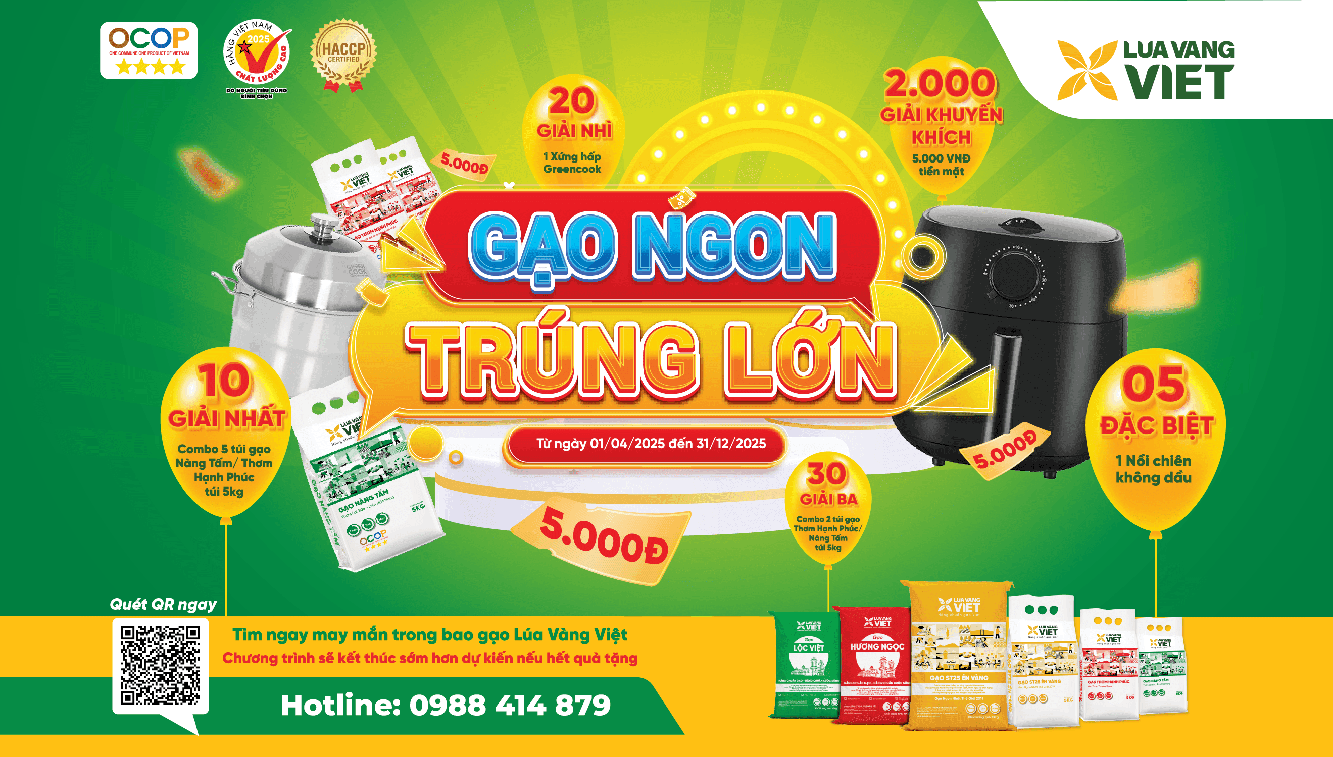 Khuyến mãi Gạo Ngon Trúng Lớn cùng Lúa Vàng Việt