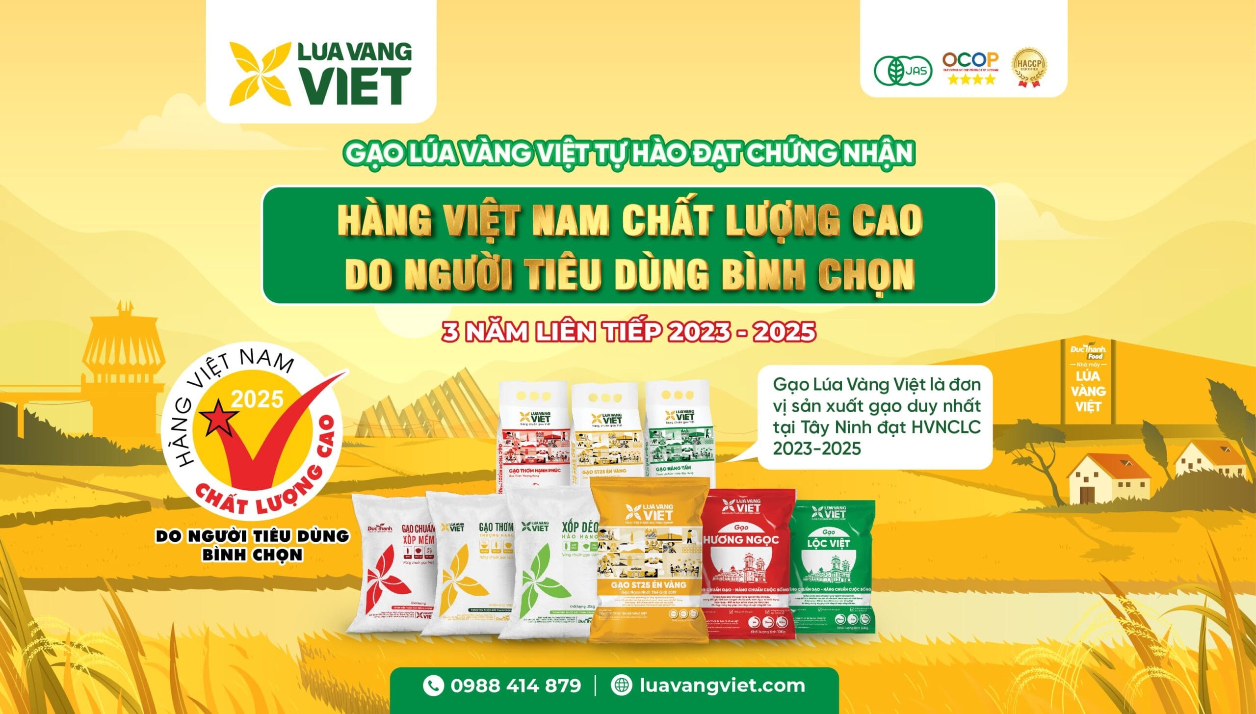Lúa Vàng Việt đạt HVNCLC 2025